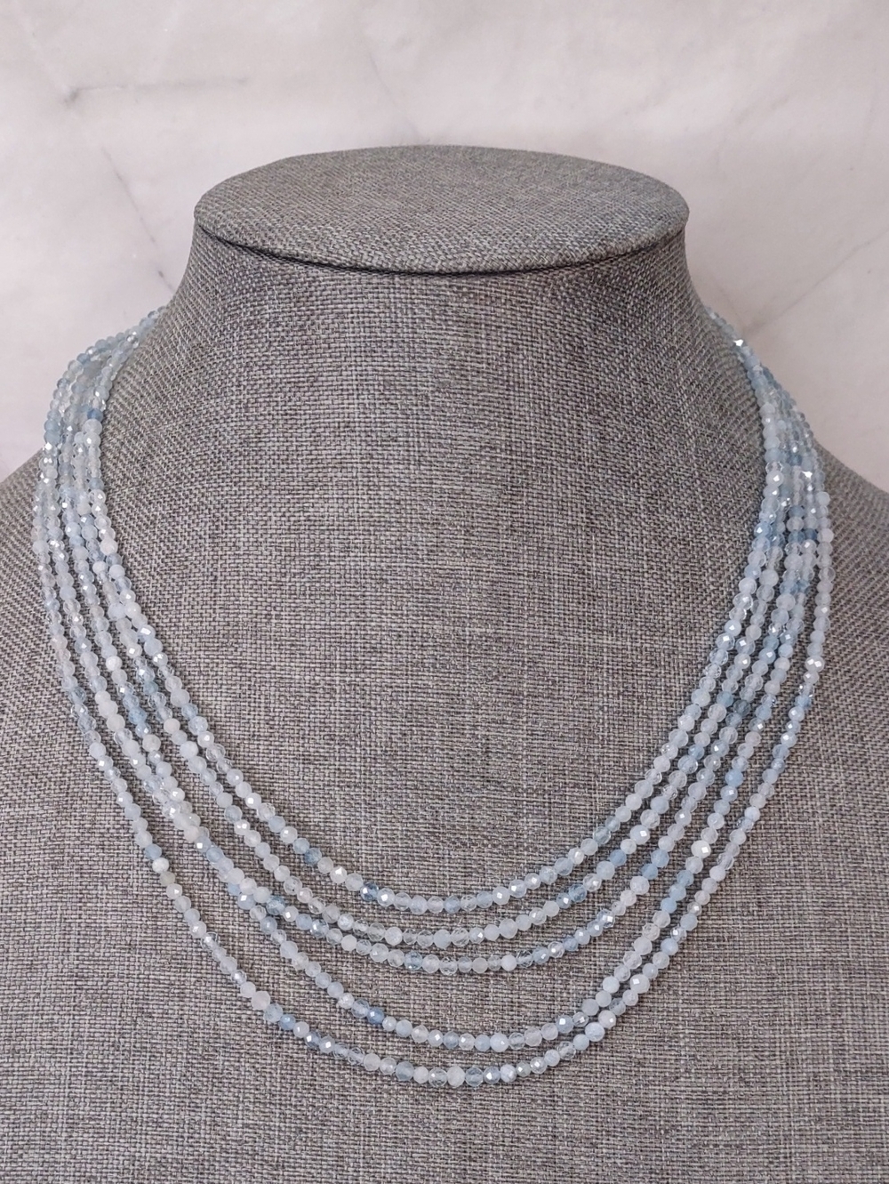 Jay King Multi-Strand Faceted Aquamarine Gemstone Necklace